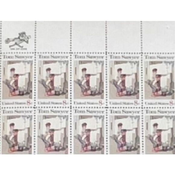 Vintage NMNH US Postage 8c SCOTT #1470 Tom Sawyer Sheet of 50 - Picture 1 of 3